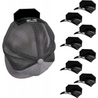 HAT-TAC Wall Hat Rack Organizer 9-Pack Made in USA Patented Baseball Cap Multi-Purpose Curved Shelf Hanger Adhesive No Drilling - BIMRAYOGB