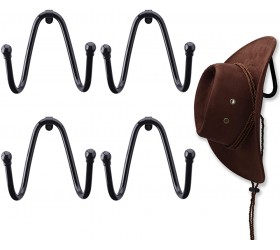 LEVOSHUA 4 Pack Cowboy Hat Rack Wall Mount Cowboy Hat Holder Hat Hanger Hat Storage Organizer - B37Z1X7QF