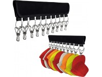 LokiEssentials Hat Organizer Holder for Hanger 2 Pack Hat Storage for Room & Closet 10 Large Holder Clips to Hang Baseball Hats Ball Caps Winter Beanie & Accessories Fits All Size Hangers - BJHHRWEWW