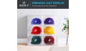 Modern JP Hat Organizer for Baseball Caps 2-Pack Transparent Hat Display Premium Hat Storage Box Quick Assembly Hat Rack Design with Easy Access Magnet Door Clear - BJWJDI6QR