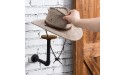MyGift Rustic Brown Wood Hat Rack for Wall Hanging Cap and Wig Holder with Industrial Metal Wall Mounted Bracket - BHW0L6Y1L