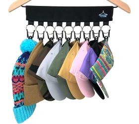 The Original PackHat USA XL Cap Organizer Hanger 9 Baseball Cap Holder Hat Organizer for Closet 9 XL Rubberized Stainless Steel Clips Change Your Clothing Hanger to a Hat Hanger Hat Rack - BH035IH12
