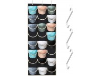 Tidy Zebra Hat Rack Baseball Cap Storage Over Door Wall Mount Hanging Hats Holder 24 Large & Clear Pockets to Display Organize Ball Caps For House & Dorm Room Closet Organization Includes Hooks - BZNSA109O