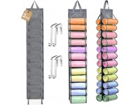 2 Pack Legging Roll Holder Leggings Storage Bag Over The Door Wall Yoga Storage Organizer with 24 Compartments Space Saver for Wardrobe Hanger Hanging Organizer Storage for T-Shirts Gray - BYDBRLJYW
