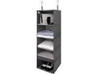 GRANNY SAYS 5-Shelf Hanging Closet Organizer Hanging Shelves for Closet Storage Collapsible Hanging Organizer Dark Gray 45.7" H X 12.2" W X 12.2" D - BNDT1Y0Q2