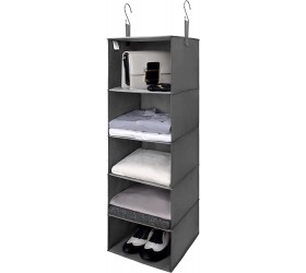 GRANNY SAYS 5-Shelf Hanging Closet Organizer Hanging Shelves for Closet Storage Collapsible Hanging Organizer Dark Gray 45.7 H X 12.2 W X 12.2 D - BNDT1Y0Q2