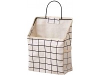 Household Wall-Hanging Storage Bags with Hook Pockets Cotton Linen Storage Basket Family Organizer Box Containers - BBUT1YFT2
