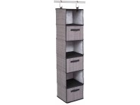 Internet's Best Hanging Closet Organizer with Drawers 6 Shelf 3 Drawers Clothing Sweaters Shoes Accessories Storage College Dorm Essential Grey - B1T6ES7PO