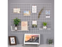 Kaforise Wire Wall Grid Panel Multifunction Painted Photo Hanging Display and Wall Storage Organizer Pack of 2 Size 25.6" x 17.7" White - BBM6KGA7Q