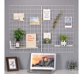 Kaforise Wire Wall Grid Panel Multifunction Painted Photo Hanging Display and Wall Storage Organizer Pack of 2 Size 25.6 x 17.7 White - BBM6KGA7Q