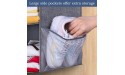KEETDY 2-Shelf Small Hanging Closet Organizers and Storage with 2 Large Shoe Pockets Hanging Shelves Organizer for Clothes Camper Closet RV Bedroom Dorm Grey - BXRNAD1EB