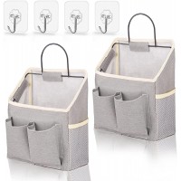 LYroo 2 Pack Wall Hanging Bag for Bathroom Kitchen Dormitory Organizer Basket Waterproof Wall Storage Box with Sticky Hook - BH6ZI4679