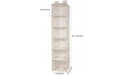 MaidMAX 6 Tiers Cloth Hanging Shelf for Closet Organizer with 2 Widen Straps Foldable Beige 51.5 Inches High - BZTCCSLO6