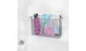mDesign Wall Mount Metal Farmhouse Wall Decor Storage Organizer Basket Bin with Handles for Hanging in Entryway Mudroom Bedroom Laundry Room Wall Mount Hooks Included 16 Long 2 Pack Graphite - BZ28GSTUD