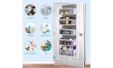 Over the Door Hanging Organizer Clear with 5 Large Clear Window Nursery Closet Cabinet Baby Wall Mount Door Organizer Storage for Bedroom Bathroom Kitchen Closet and Dorm with 17 Large Pockets Gray - B37RAPVHF
