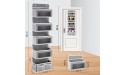 Over the Door Hanging Organizer Clear with 5 Large Clear Window Nursery Closet Cabinet Baby Wall Mount Door Organizer Storage for Bedroom Bathroom Kitchen Closet and Dorm with 17 Large Pockets Gray - B37RAPVHF