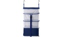 Surblue Hanging 3-Shelf Closet Organizer Pocket Collapsible Washable Oxford Fabric with 2 Hooks,Blue,L - B02P3V32O