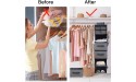 TAVOLOZZA 6-Shelf Hanging Closet Organizer Hanging Shelves for Closet with 2 Divisible Drawers & Side Pockets Grey 13 L x 12.2 W x 42.5 H - B9OYPGJV3