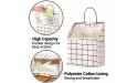 Wall Hanging Storage Bag with Sticky Hook Waterproof Over The Door Closet Organizer Hanging Pocket Linen Cotton Organizer Box Containers for Bedroom Bathroom 2 pack - BA5F9ZT1T