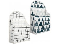 Witwatia 2Pcs Wall Hanging Storage Organizer Fresh Style Fabric Wall Mounted Basket Storage with Pockets Multifunctional Over The Door Organizer Bag for Kitchen Bedroom Bathroom Office Desktop - BLRBV1TOO
