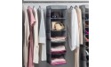 Zober 5 Shelf Hanging Closet Organizer Space Saver Roomy Breathable Hanging Shelves With 6 Side Accessories Pockets And 2 Sturdy Hooks For Clothes Storage And Shoes Etc. 12 x 11 ½ x 42 In Gray - B7DDJHTLY