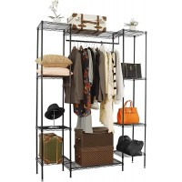 4 Tiers Wire Garment Rack Heavy Duty Clothes Rack Metal Freestanding Closet for Bedroom Cloakroom Clothing store Laundry room Walk-in closet and more 63L x 15.7W x 78.7H Black - B0M9TU49P