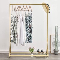 BOSURU Modern Clothes Rack Retail Display Clothes Rack Freestanding Garment Rack Easy Assemble Clothing Rack for Bedroom or Boutiques Gold 47" L - BI49CHS46