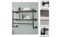 Clothes Rack with Shelf 36in Industrial Pipe Wall Mounted Garment Rack Space-Saving Display Hanging Pipe Clothes Rack Heavy Duty Detachable Multi-Purpose Hanging Rod for Closet Storage 2-Layer - BTGA4KS1H