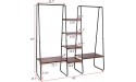 Clothing Rack with 6 Wood Shelves Garment Racks for Hanging Clothes Freestanding Closet Wardrobe with Sturdy Metal Frames Industrial Style Easy Assembly Black - BQ11ETM2I