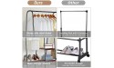 Clothing Rack with 6 Wood Shelves Garment Racks for Hanging Clothes Freestanding Closet Wardrobe with Sturdy Metal Frames Industrial Style Easy Assembly Black - BQ11ETM2I