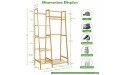 COOGOU Bamboo Wood Garment Rack Clothing Rack with 5 Tiers Storage Shelf Corner Clothes Hanging Rack for Coat Jacket Trouser Shoe Coat Plant in Home Laundry Commercial Office Ladder Design - BVWR5QE1N