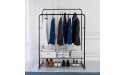Double Rail Clothes Rack Metal Garment Rack with 2-Tier Bottom Shelves Portable Space-Saving Hanger Hanging Black - BHX11HXYC