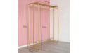 FONECHIN Heavy Duty Gold Clothing Rack for Boutique Use Metal Garment Rack with Top Shelf Dual-bar Clothes Rack for Retail Display - B6OD98Z77