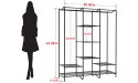 Freestanding Garment Rack SimpleWise Hanging Clothes Rack Closet Organizers and Storage with 8 shelves Open Wardrobe Rack for Hanging Clothes Heavy Duty Metal Black - B9JH62UE6
