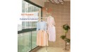Hershii Portable Indoor Garment Coat Drying Rack Free Standing Coat Stands Clothes Storage Hanger Telescopic Tension Pole DIY Floor to Ceiling Lundry Racks Organizer Height Adjustable Ivory - B47VGDW1T