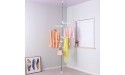 Hershii Portable Indoor Garment Coat Drying Rack Free Standing Coat Stands Clothes Storage Hanger Telescopic Tension Pole DIY Floor to Ceiling Lundry Racks Organizer Height Adjustable Ivory - B47VGDW1T