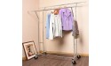 HOKEEPER 330 lbs Load Capacity Commercial Grade Clothing Garment Racks Heavy Duty Double Rails Adjustable Collapsible Rolling Clothes Rack on Wheels Chrome Finish - BYO2GPQKQ