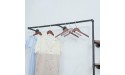 Industrial Pipe Clothing Rack Rustic Garment Hanging Bar Retail Display Shelf with 3 Tiers Wood Boutique Multi-Purpose Storage Rack Black 110'' L - BZYWY5PWH