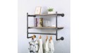 Industrial Pipe Clothing Rack Wall Mounted with Real Wood Shelf,Pipe Shelving Floating Shelves Wall Shelf,Rustic Retail Garment Rack Display Rack Cloths Rack,36in Steam punk Commercial Clothes Racks - BDXR64VWC