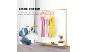 Industrial Pipe Rolling Clothing Rack Garment Rack with Wheels Retail Display Clothes Racks Perfect for Laundry Rooms Bedrooms or Boutiques Gold - B2IFAQPKV