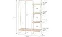 IRIS USA Clothing Rack Clothes Rack with 3 Wood Shelves Freestanding Clothing Rack Easy to Assemble Garment Rack Standing Metal Sturdy Clothing Rack Small Space Storage Solution White - B7F21Y4P6