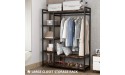 LITTLE TREE Free-Standing Closet Organizer Heavy Duty Clothes Closet Portable Garment Rack with 6 Shelves and Hanging Rod Black Metal Frame&Rustic Board Finish - BXCR1X1XZ