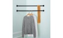 MyGift Matte Black Wall Mounted Metal Corner Garment Rod Clothing Hanging Bar - B21DGUEF3