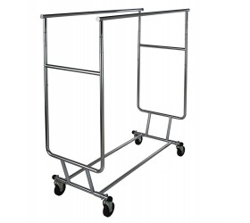 Only Garment Racks Commercial Grade Double Rail Rolling Clothing Rack Heavy Duty Designed with SolidOne Piece Top Rails and Base. Heavy Gauge Steel Construction Rack Weighs 39 Lbs. - B7GAZB629