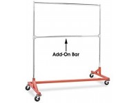 Only Hangers Commercial Grade Double Bar Rolling Z Rack with Nesting Orange Base - BX82YI4QJ