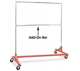 Only Hangers Commercial Grade Double Bar Rolling Z Rack with Nesting Orange Base - BX82YI4QJ