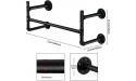 Oyydecor Clothes Rack Industrial Pipe Wall Mounted Garment Rack Heavy Duty Iron Garment Bar Black 44in Laundry Room Shelves Closet Rods for Hanging Clothes Wood Plank Not Included - BZ8P9SEZD