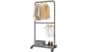 Simple Trending-Double Rod Clothing Garment Rack Rolling Clothes Organizer on Wheels for Hanging Clothes Bronze - BWT1FIUSO