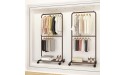 Simple Trending-Double Rod Clothing Garment Rack Rolling Clothes Organizer on Wheels for Hanging Clothes Bronze - BWT1FIUSO