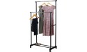 SimpleHouseware Double Rod Portable Clothing Hanging Garment Rack - BO52U5B6D